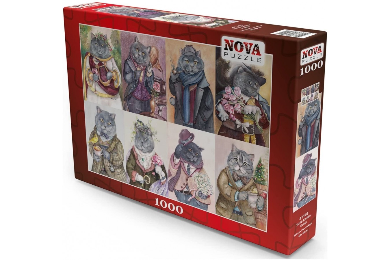 Puzzle 1000 piese Nova - Ornate Cats Collage (Nova-Puzzle-41103)