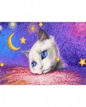 Puzzle 1000 piese Nova - Under the Stars - White Cat (Nova-Puzzle-41152)