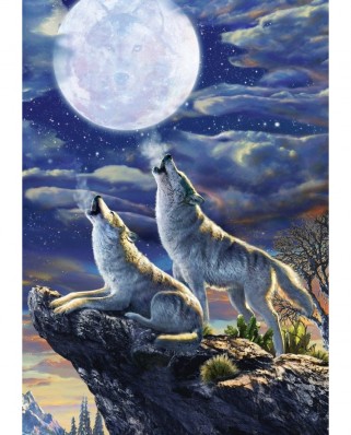Puzzle 1000 piese Art Puzzle - Full Moon Wolves (Art-Puzzle-5217)