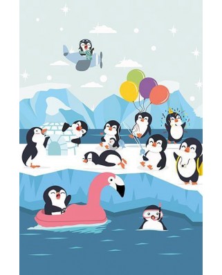 Puzzle 25 piese din lemn Art Puzzle - Cute Penguins (Art-Puzzle-5875)