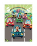 Puzzle 100 piese din lemn Art Puzzle - Cute Drivers (Art-Puzzle-5901)