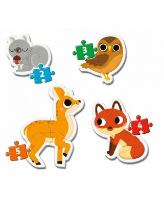 Puzzle 2/3/4/5 piese Clementoni - My First Puzzle - Forest Animals (4 Puzzles) (Clementoni-20814)