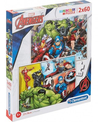 Puzzle 2x60 piese Clementoni - The Avengers (Clementoni-21605)