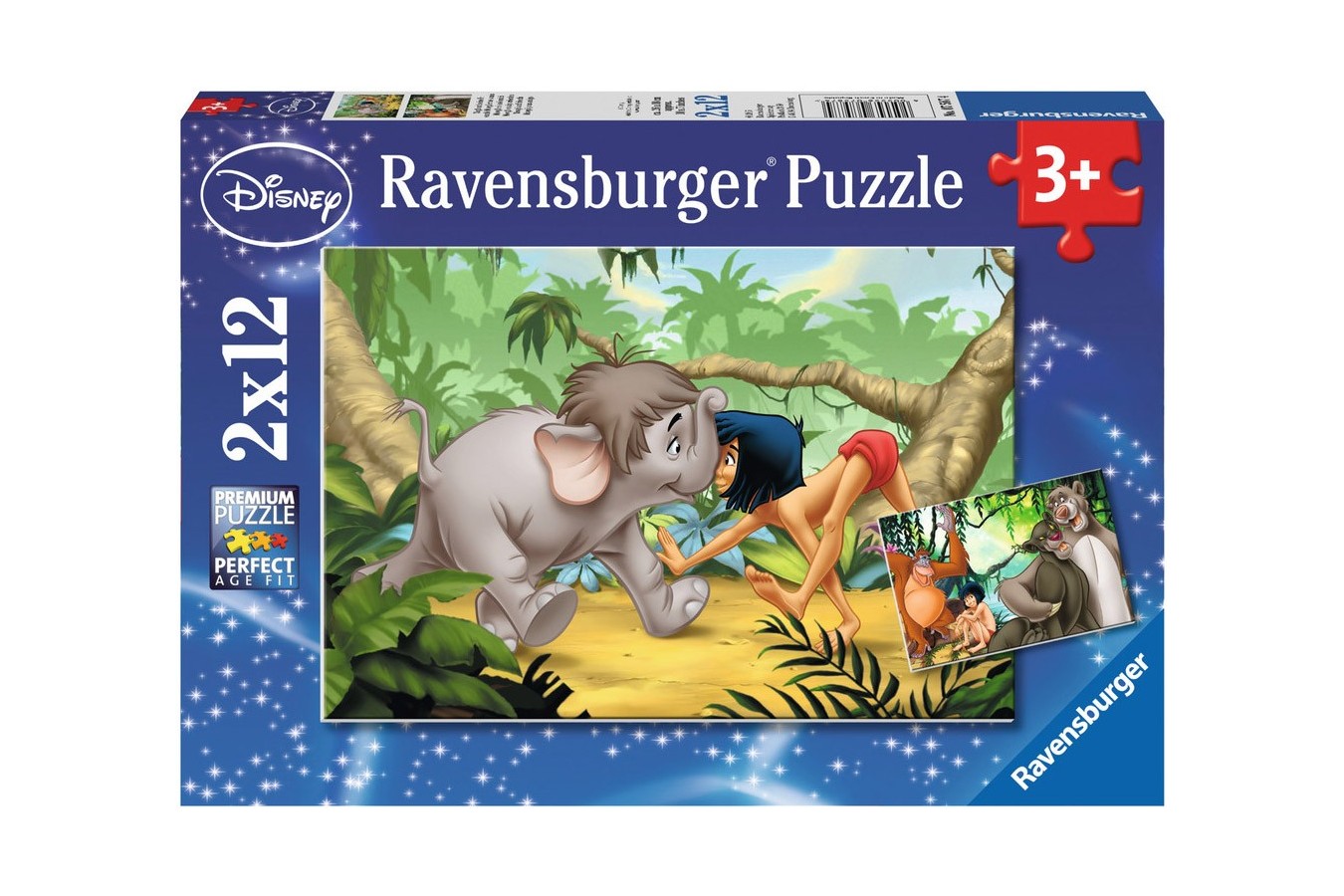 Puzzle Ravensburger - Cartea Junglei, 2x12 piese (07587)