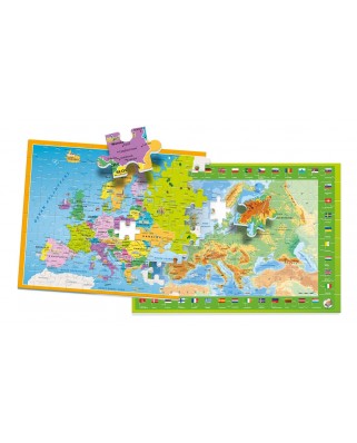 Puzzle 104 piese fata/verso Clementoni - Europe Map (Clementoni-50020)