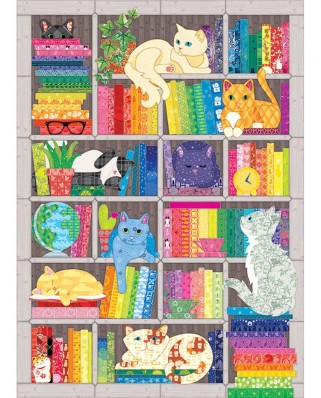 Puzzle 1000 piese Cobble Hill - Rainbow Cat Quilt (Cobble-Hill-80356)