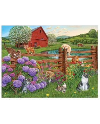 Puzzle 275 piese XXL Cobble Hill - Farm Cats (Cobble-Hill-88007)