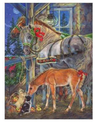 Puzzle 275 piese XXL Cobble Hill - Holiday Horsies (Cobble-Hill-88035)
