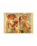 Puzzle 1000 piese D-Toys - Alfons Mucha: Fruit and Flower Dyptich (Dtoys-70074)