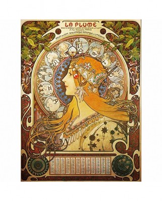 Puzzle 1000 piese D-Toys - Alfons Mucha: Zodiac (Dtoys-70111)