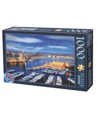 Puzzle 1000 piese D-Toys - Port of Marseille, France (Dtoys-74720)