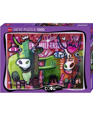 Puzzle 1000 piese Heye - Cool Cattle - Striped Cows (Heye-29984)