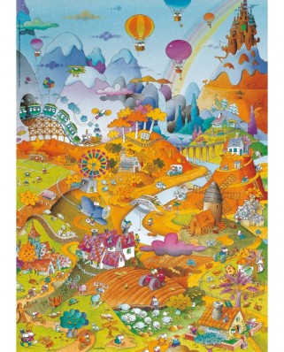 Puzzle 1000 piese Heye - Guillermo Mordillo: Idyll by The Field (Heye-29986)