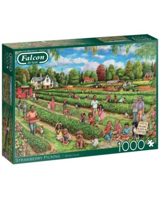 Puzzle 1000 piese Falcon - Strawberry Picking (Jumbo-11340)