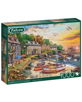 Puzzle 1000 piese Falcon - Dominic Davison: Harbour Cottages (Jumbo-11382)
