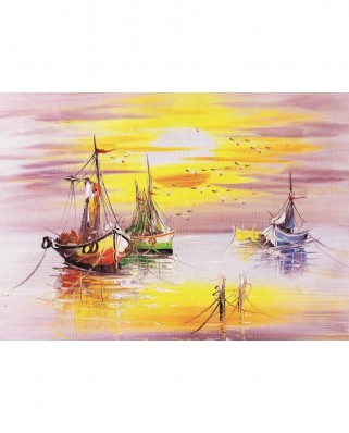 Puzzle 1500 piese Nova - Sunset and Boats (Nova-Puzzle-45003)