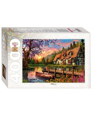 Puzzle 4000 piese Step - Sunset in the Woods by the Lake (Step-Puzzle-85414)