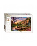 Puzzle 4000 piese Step - Sunset in the Woods by the Lake (Step-Puzzle-85414)