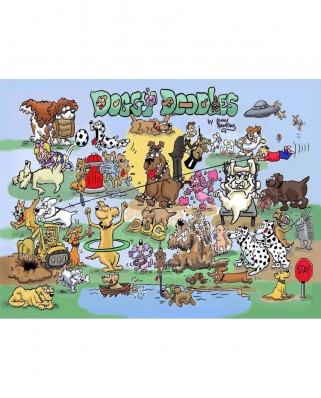 Puzzle 1000 piese SunsOut - Jonny Hawkins: Doggy Doodle (Sunsout-16002GW)