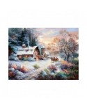 Puzzle 1000 piese SunsOut - Snowy Evening Outing (Sunsout-18055)