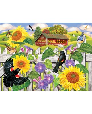 Puzzle 1000 piese SunsOut - Rosalyn Solomon: Sunflowers and Blackbirds (Sunsout-68464)