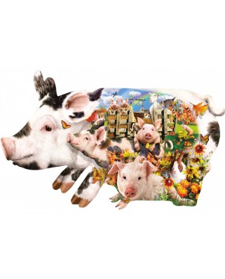 Puzzle 1000 piese contur SunsOut - Harvest Pigs (Sunsout-97028)