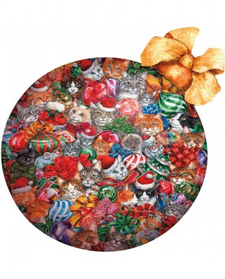 Puzzle 750 piese contur SunsOut - Cat Christmas Ornament (Sunsout-98201)