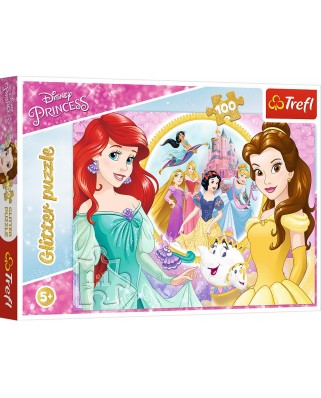 Puzzle 100 piese Trefl - Glitter Puzzle - Disney Princess (Trefl-14819)