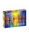 Puzzle 1000 piese ENJOY - Rainbow Sailboats (Enjoy-1732)