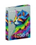 Puzzle 1000 piese ENJOY - Bright Cat and Butterfly (Enjoy-1781)