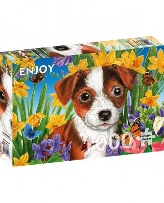 Puzzle 1000 piese ENJOY - Puppy Garden (Enjoy-1916)
