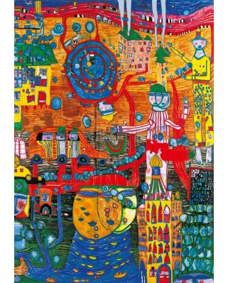 Puzzle 1000 piese Bluebird Puzzle - Friedensreich Hundertwasser: The 30 Days Fax Painting, 1996 (Art-by-Bluebird-F-60258)