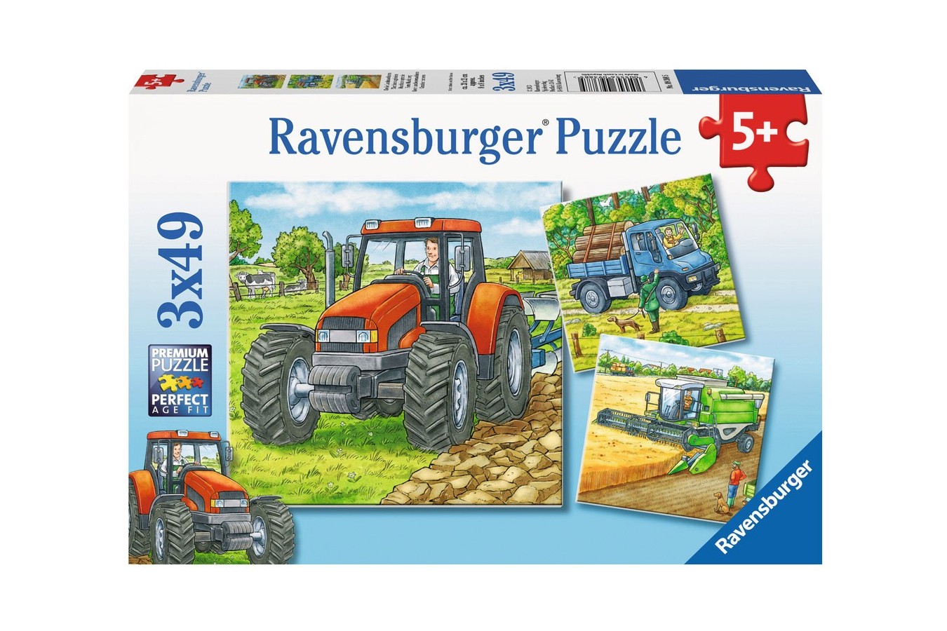 Puzzle Ravensburger - Utilaje Agricole, 3x49 piese (09388)