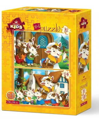 Puzzle 12/24 piese Art Puzzle - Cute Goats (Art-Puzzle-5552)