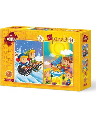 Puzzle 12/24 piese Art Puzzle - Summer - Winter (Art-Puzzle-5553)