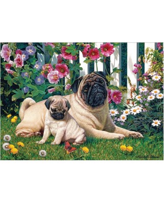 Puzzle 1000 piese Cobble Hill - Pug Family (Cobble-Hill-80132)