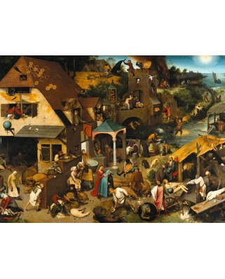 Puzzle 2000 piese Grafika - Pieter Bruegel: The Dutch Proverbs, 1559 (Grafika-F-30075)