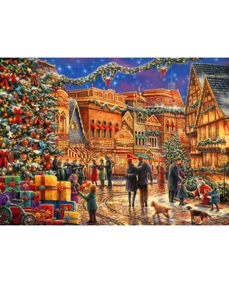 Puzzle 2000 piese Grafika - Chuck Pinson: Christmas at the Town Square (Grafika-F-30820)