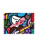 Puzzle 1000 piese Bluebird - Romero Britto: Girl with guitar (Bluebird-Puzzle-F-90016)