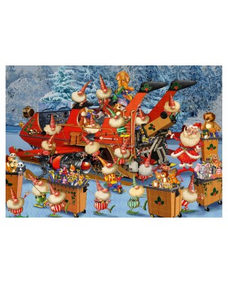 Puzzle 1000 piese Bluebird - Francois Ruyer: Ready for Christmas Delivery Season (Bluebird-Puzzle-F-90035)