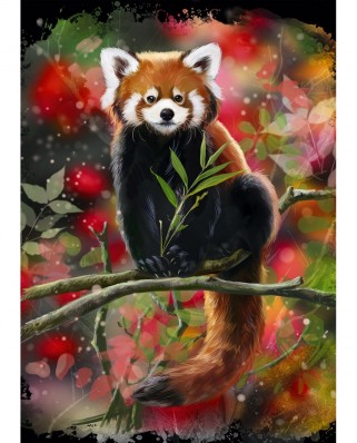 Puzzle 1000 piese Alipson Puzzle - Red Panda Sits On A Branch (Alipson-Puzzle-50035)