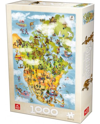 Puzzle 1000 piese D-Toys - Cartoon Collection - USA (Deico-Games-76779)