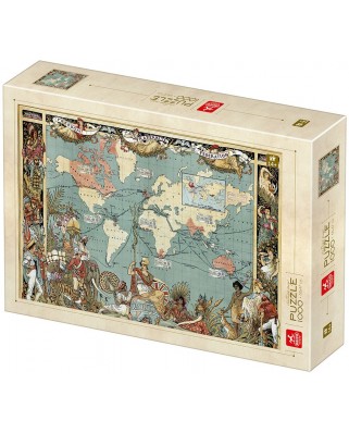 Puzzle 1000 piese D-Toys - Vintage Map (Deico-Games-77561)
