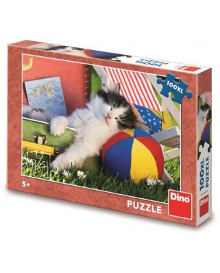 Puzzle 100 piese Dino - Kitten nap (Dino-34354)
