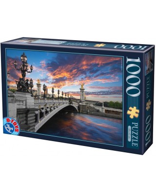 Puzzle 1000 piese D-Toys - Alexander III Bridge, Paris, France (Dtoys-74744)