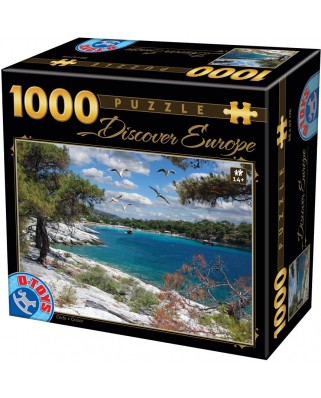 Puzzle 1000 piese D-Toys - Discover Europe - Corfu (Dtoys-74898)