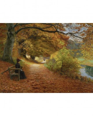 Puzzle 1000 piese D-Toys - Brendekilde Hans Andersen: A Wooded Path in Autumn (Dtoys-75093)