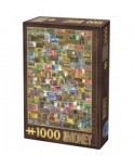 Puzzle 1000 piese D-Toys - Vintage Collage - Banknotes (Dtoys-75277)
