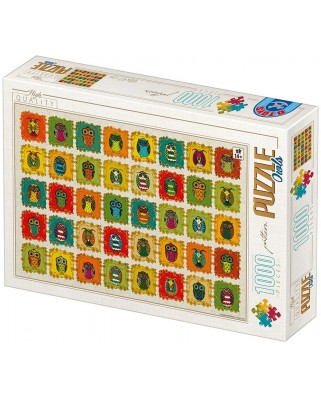 Puzzle 1000 piese D-Toys - David Katai Eszter: Pattern Owls (Dtoys-77530)