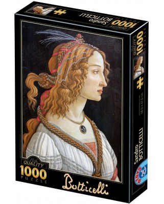 Puzzle 1000 piese D-Toys - Sandro Botticelli: Idealised Portrait of a Lady (Dtoys-77615)